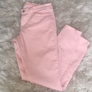 Ann Taylor Peachy pink skinny jeans